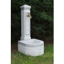 Granitbrunnen "Chronos" grau